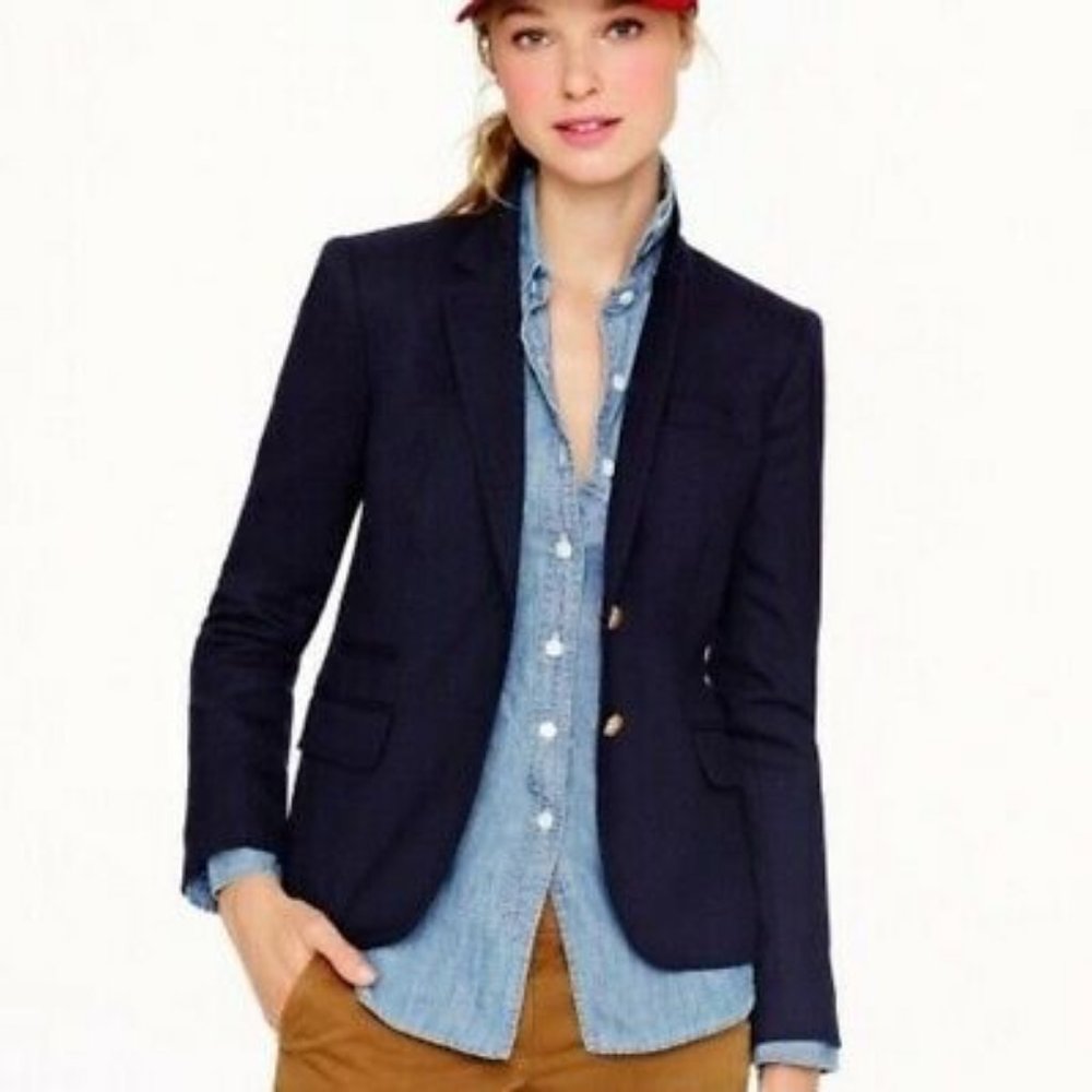 J.CREW Navy Blue Schoolboy Blazer Size 2